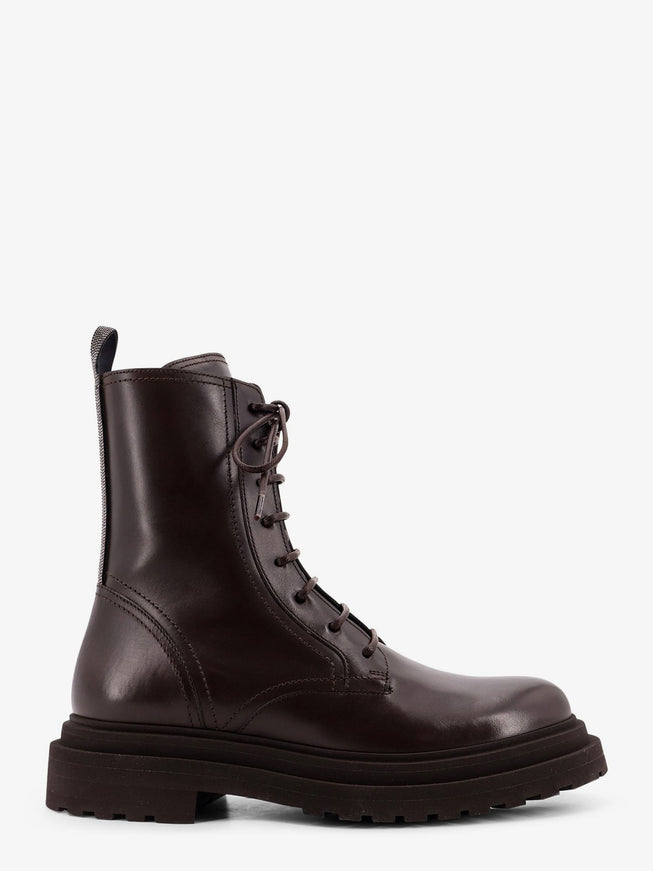 Brunello Cucinelli Leather Ankle Boots Testa Di Moro