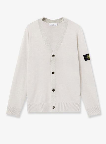 Stone Island Certified Virgin Wool Cardigan Ivory
