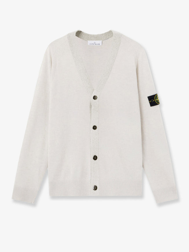 Stone Island Certified Virgin Wool Cardigan Ivory