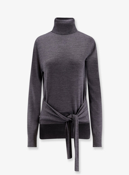 Toteme Wool And Silk Turtleneck Mid Grey Melange