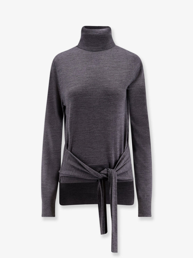 Toteme Wool And Silk Turtleneck Mid Grey Melange