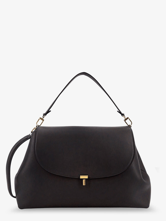 Toteme T-Lock Leather Shoulder Bag Uni Black