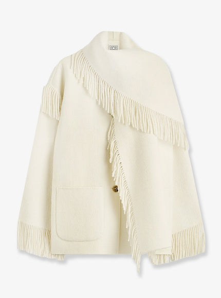 Toteme Wool Coat With Scarf Winter White