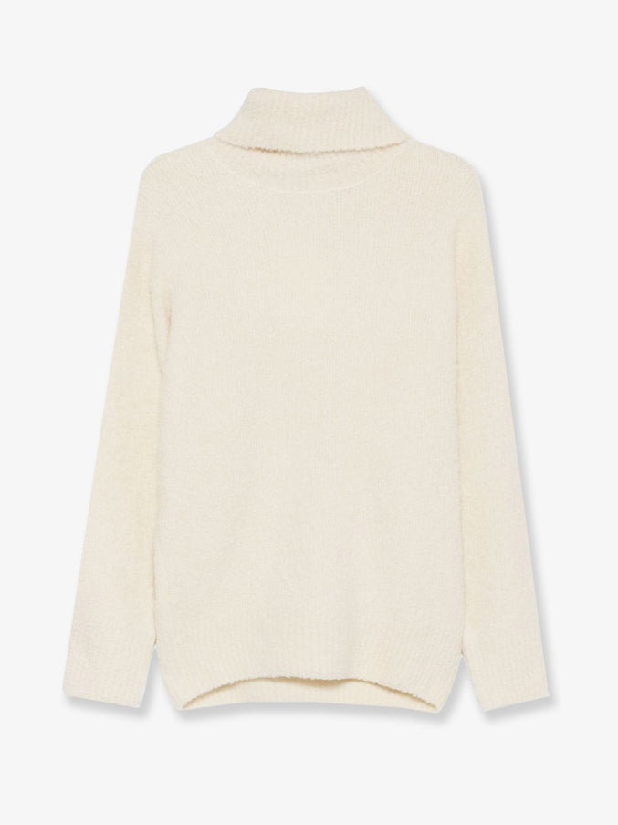 Toteme Bouclé Alpaca Blend Turtleneck Milk