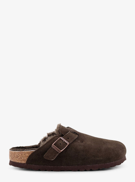 Birkenstock Boston Vl/Shearling Suede Mule Mocca