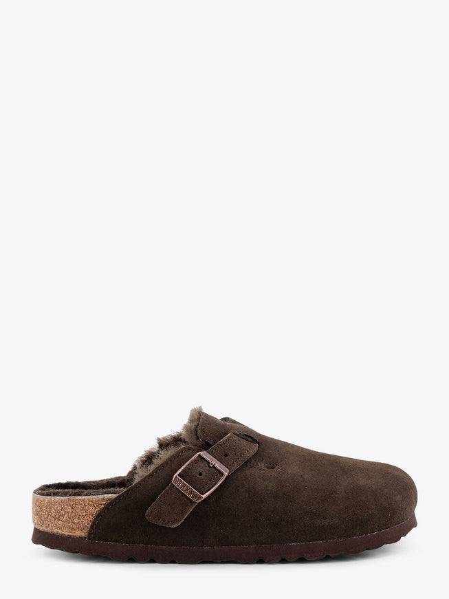 Birkenstock Boston Vl/Shearling Suede Mule Mocca