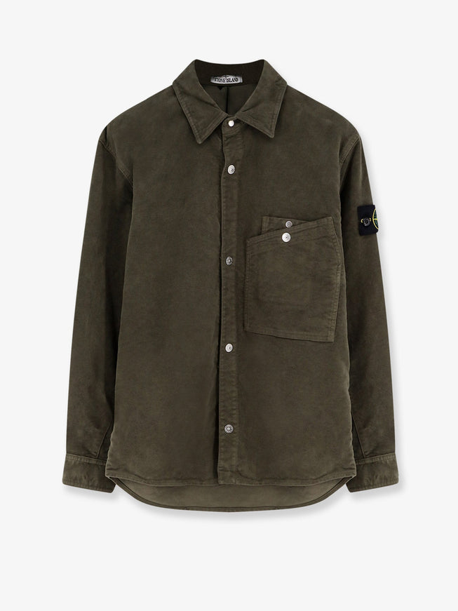 Stone Island Organic Cotton Shirt Military Green