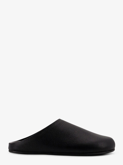 The Row Hammered Leather Sandals Black