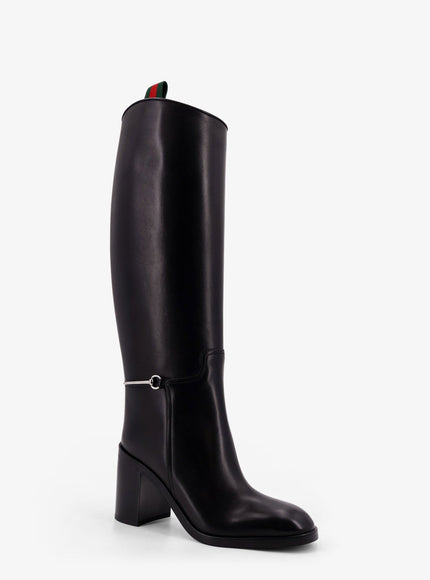 Gucci Leather Boots With Slim Horsebit Detail