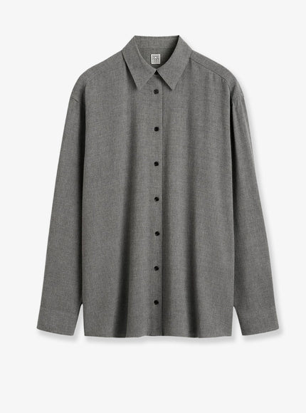 Toteme Viscose Blend Shirt Mid Grey Melange
