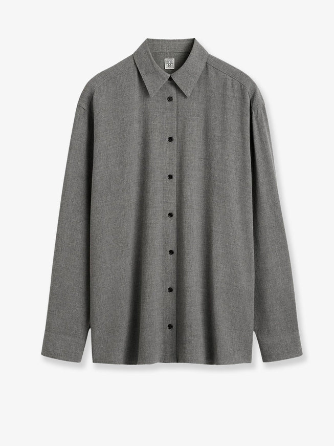 Toteme Viscose Blend Shirt Mid Grey Melange