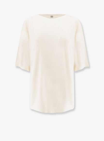 Toteme Longline Wool Blend Sweater White