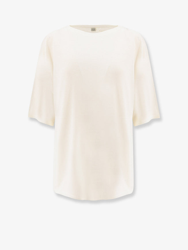 Toteme Longline Wool Blend Sweater White