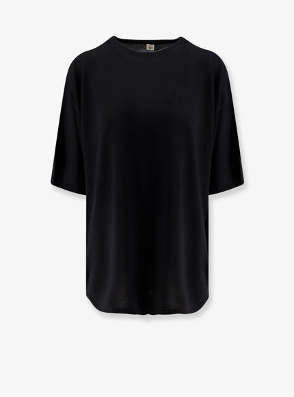 Toteme Longline Wool Blend Sweater Black