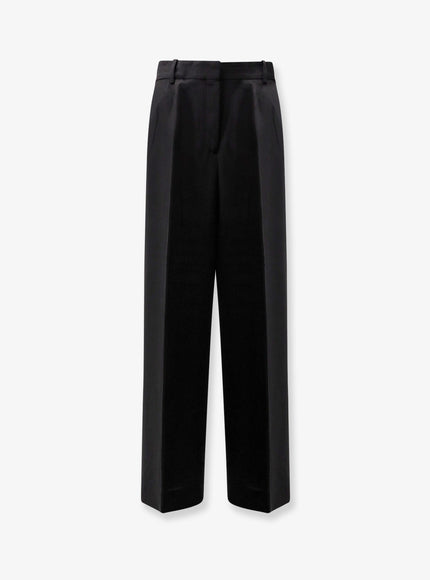 Toteme Viscose And Wool Trousers Black