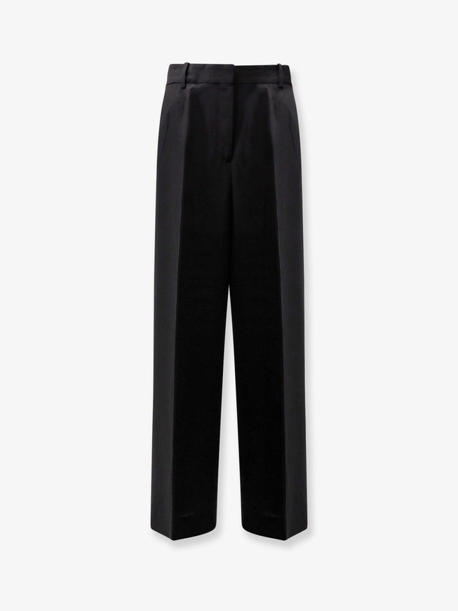 Toteme Viscose And Wool Trousers Black