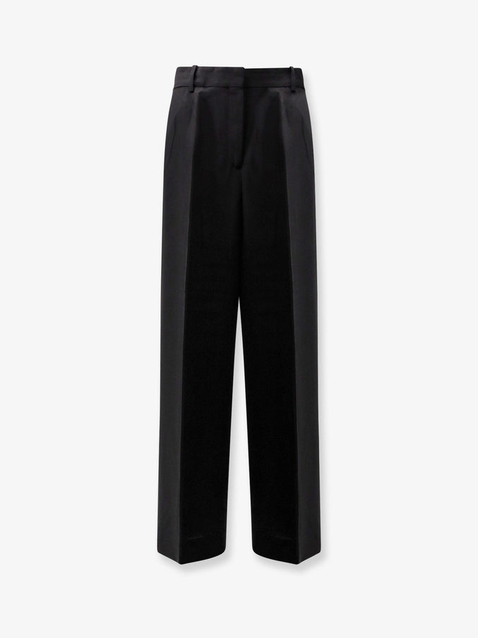 Toteme Viscose And Wool Trousers Black