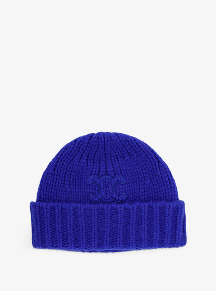 Celine Cashmere And Silk Triomphe Hat Uni Bleu Roi