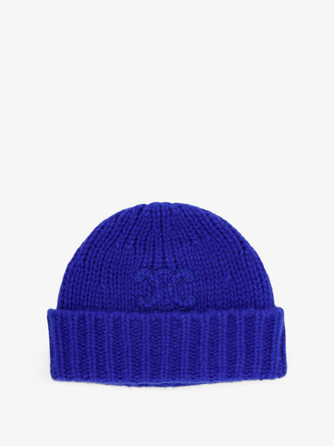 Celine Cashmere And Silk Triomphe Hat Uni Bleu Roi