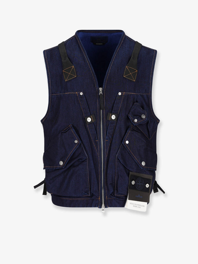 Stone Island Denim Research Light Denim Vest Blu