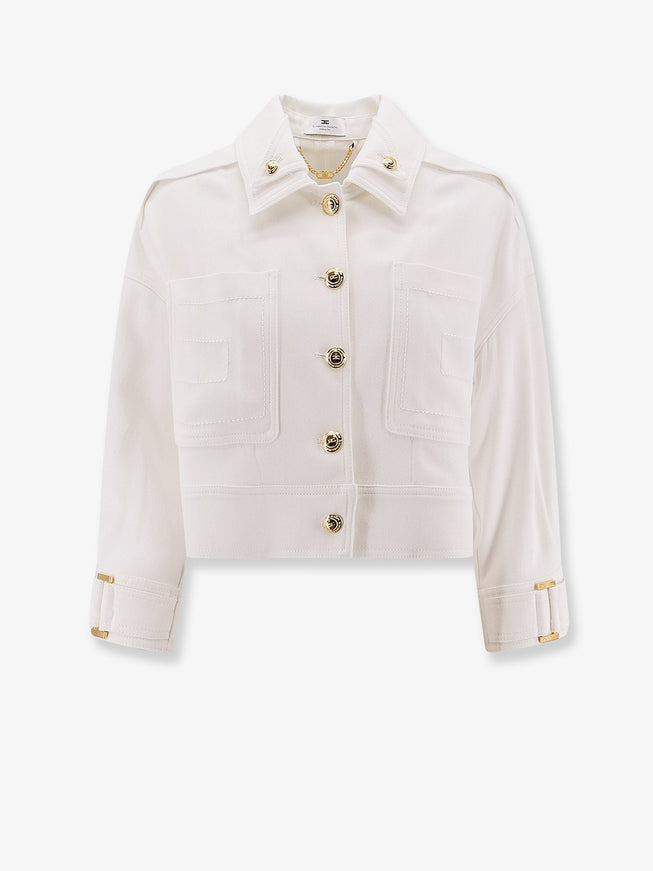 Elisabetta Franchi Cropped Viscose Jacket Avorio