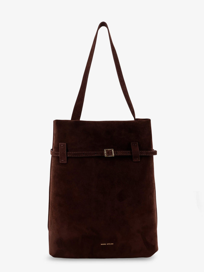 Manu Atelier Suede Tote Du Jour Shoulder Bag Uni Deep Brown
