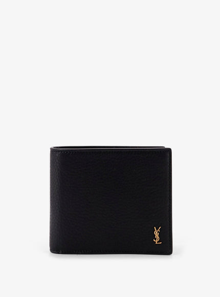 Saint Laurent Tiny Hammered Leather Wallet Uni Nero