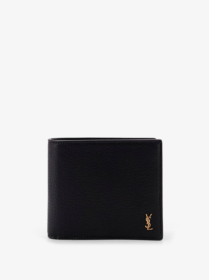 Saint Laurent Tiny Hammered Leather Wallet Uni Nero