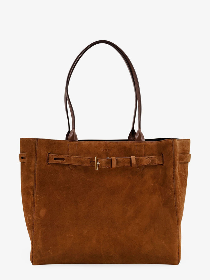 Tom Ford Canvas Shoulder Bag With Engraved Logo On The Front Uni Whisky