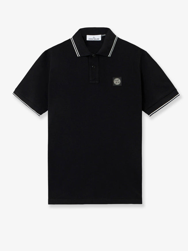 Stone Island Strtech Organic Cotton Polo Shirt Black