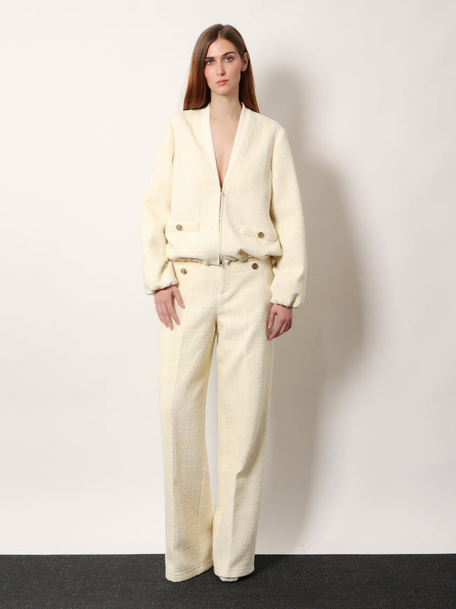 Gucci Cotton Blend Trousers With Checked Pattern