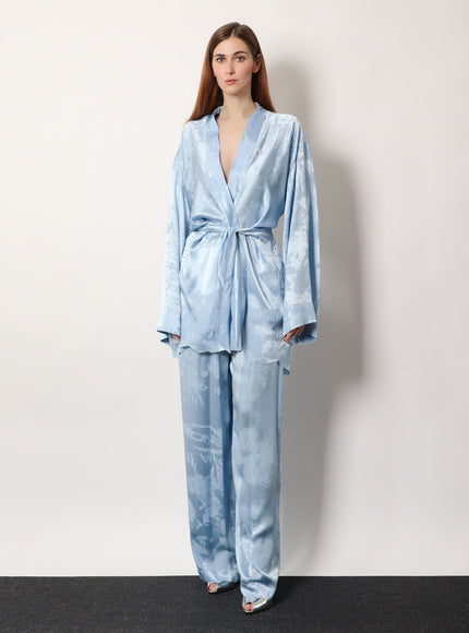 Balenciaga Pajamas Printed Silk Trousers