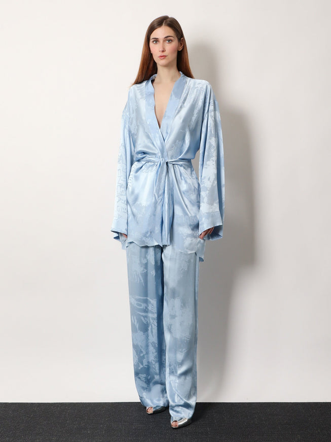 Balenciaga Pajamas Printed Silk Trousers