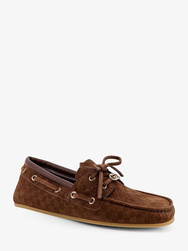 Gucci Suede Loafers With All-Over Gg Logo