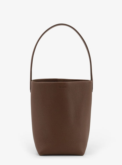 The Row Small N/S Park Tote Hammered Leather Bucket Bag Uni Dark Olive