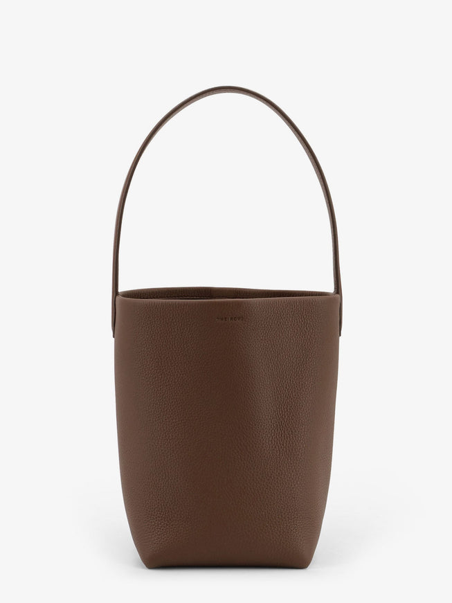 The Row Small N/S Park Tote Hammered Leather Bucket Bag Uni Dark Olive
