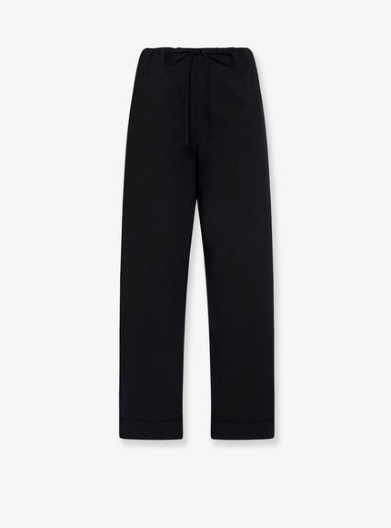 The Row Delano Cotton Trousers Black