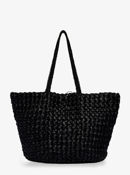 The Row Large Estrelle Raffia Shoulder Bag Uni Black Ans