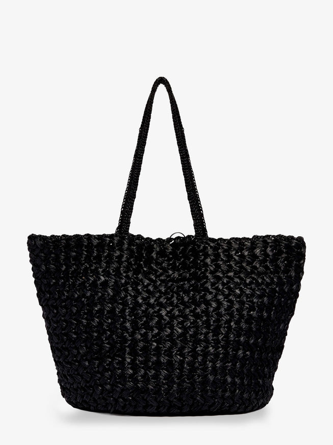 The Row Large Estrelle Raffia Shoulder Bag Uni Black Ans