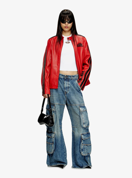 Diesel Play Clutch Shiny Leather Shoulder Bag