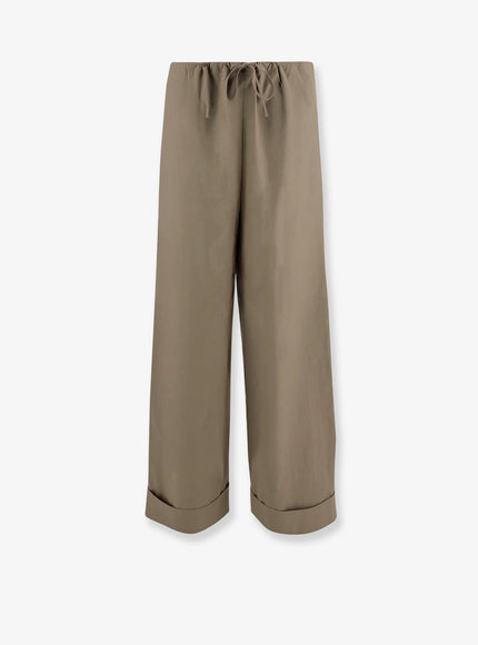 The Row Delano Cotton Trousers Leaf Green