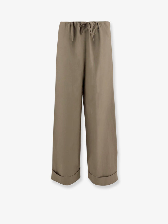 The Row Delano Cotton Trousers Leaf Green