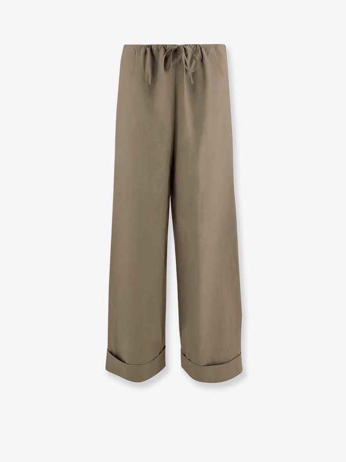 The Row Delano Cotton Trousers Leaf Green