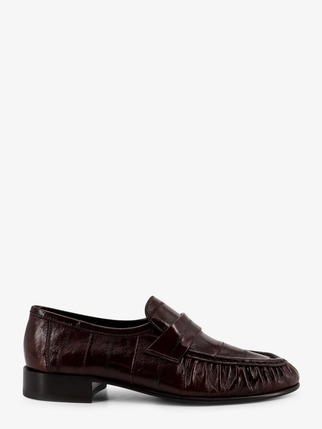 The Row Shiny Leather Loafers Light Brown