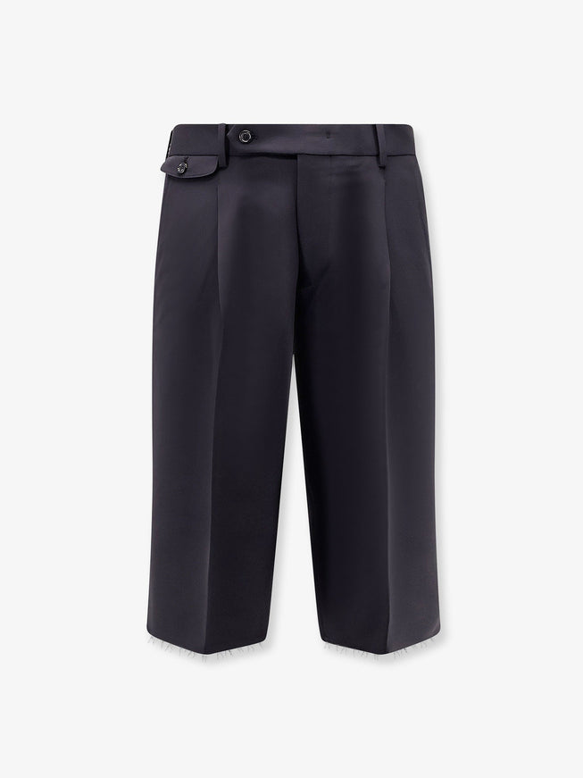 Tonywack Wool Blend Bermuda Shorts With Frontale Pinces Dark Navy