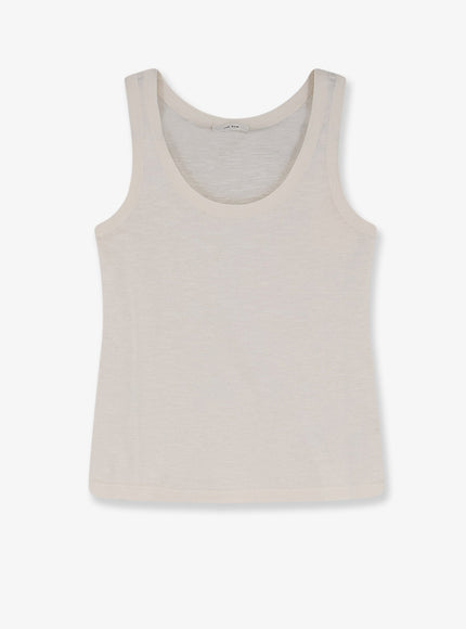 The Row Nobue Tank Top In Cotton And Linen Blend Snow