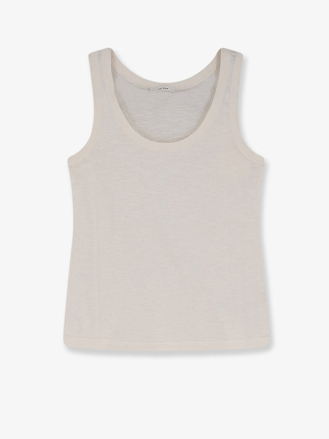 The Row Nobue Tank Top In Cotton And Linen Blend Snow