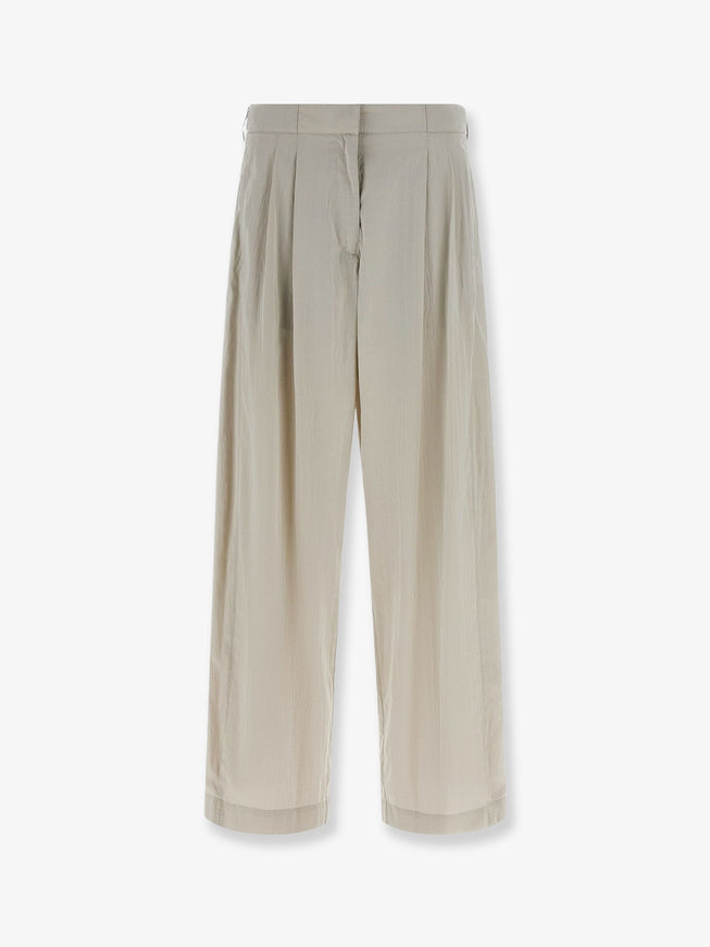 The Row Iven Silk And Nylon Trousers Smoke Grey