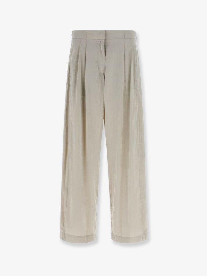 The Row Iven Silk And Nylon Trousers Smoke Grey