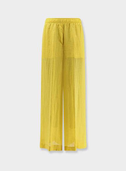 Nude Linen Blend Trousers Cedar